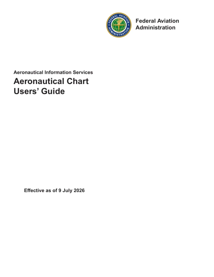 Cover of Aeronautical Chart User's Guide