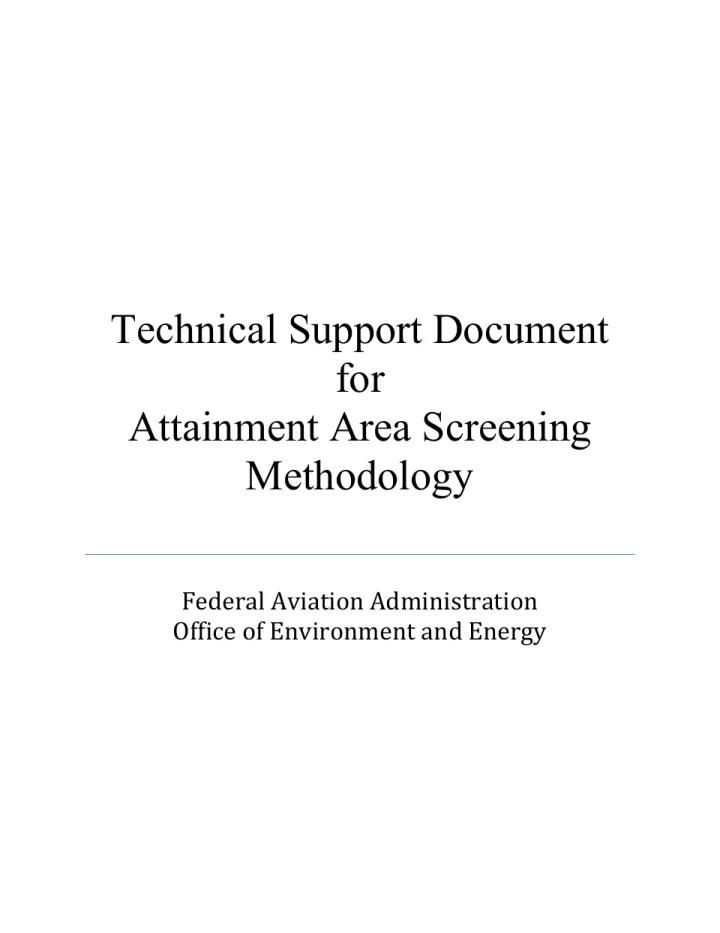 Cover of FAA Air Quality Handbook