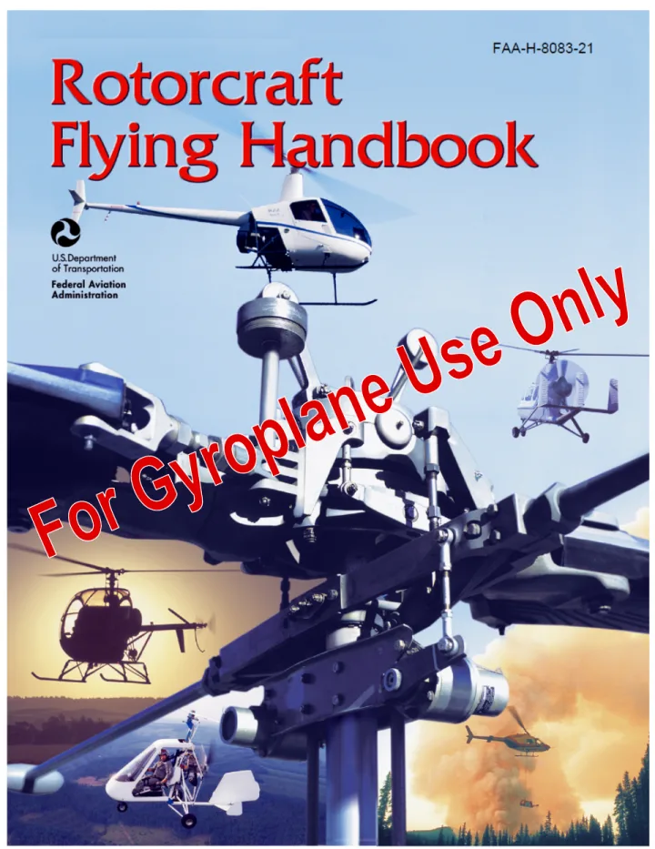 Cover of Rotorcraft Flying Handbook - Gyroplane Reference