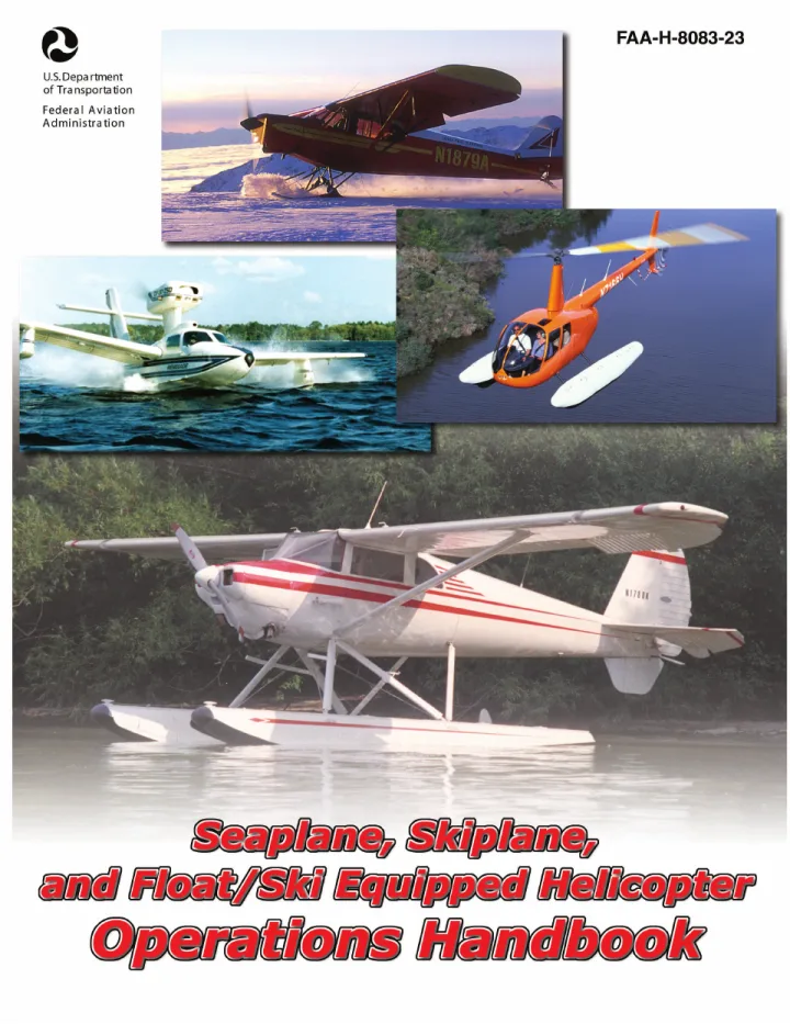 Cover of Seaplane, Skiplane, and Float/Ski Equipped Helicopter Operations Handbook