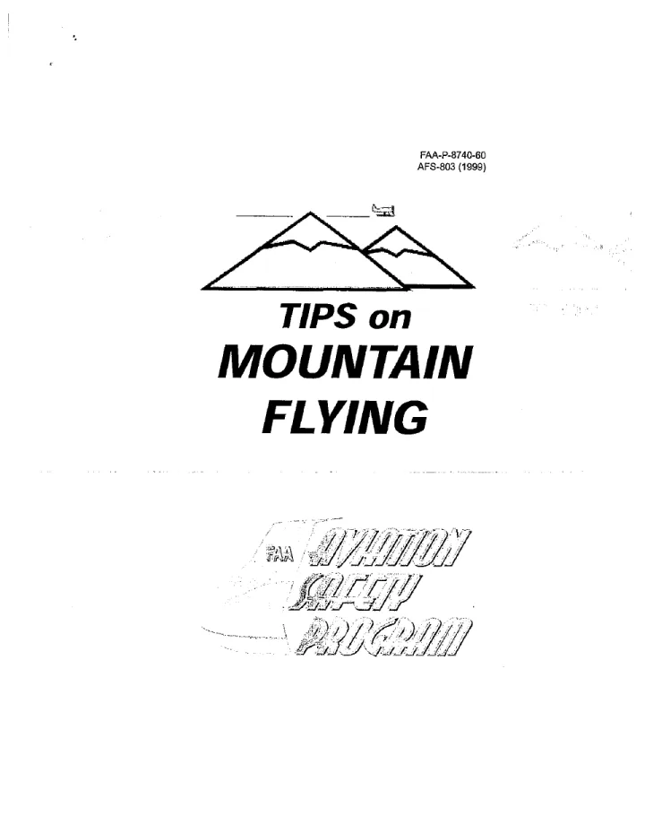 Cover of Tips on Mountain Flying